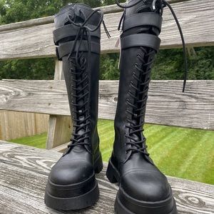 ASOS Knee High Lace Up Boots - EU 38 NEW